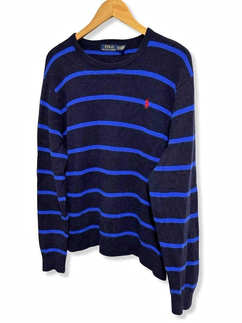 Polo Ralph Lauren Striped 100% Lambs Wool Crewneck Sweater